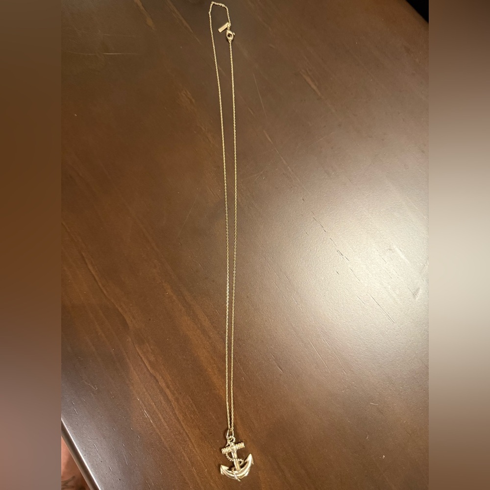 J.Crew gold Anchor Pendant Necklace